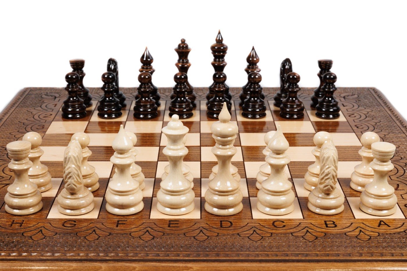 Wooden Carved Chess Set Classic 50 cm | 19.7" - Unumperfectus