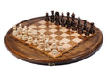 Luxury Armenian circular wooden chess set handcrafted design