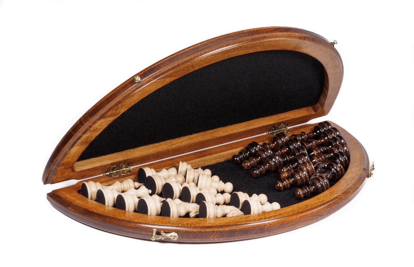 Premium artisan chess set modern circular wooden craftsmanship