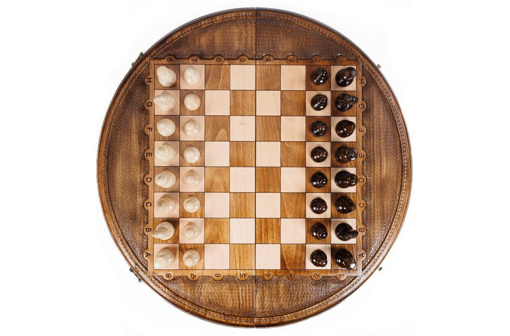 Wooden Chess Set - Circular 50 cm | 19.7" - Unumperfectus