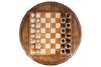 Carved Circular chess set - board surface detail