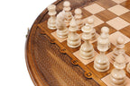 Circular chess set - detail of the carved border