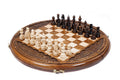 Luxury Armenian circular wooden chess set handcrafted design
