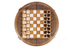 Carved Circular chess set - board surface detail