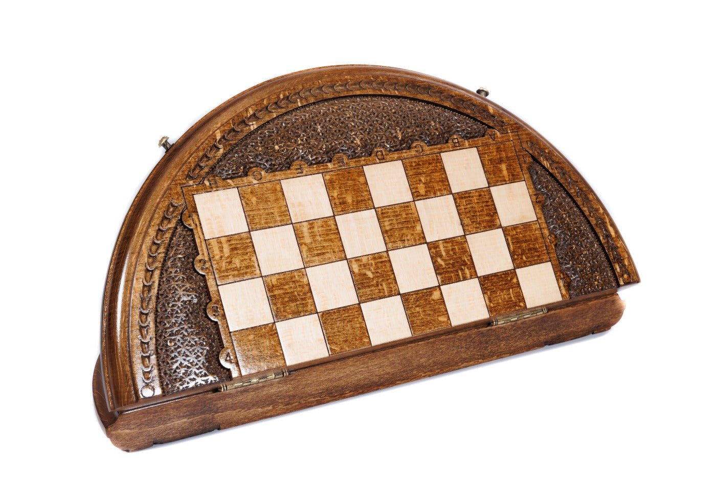 Wooden Carved Chess Set - Circular 30 cm |11.8" - Unumperfectus