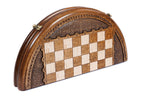 Carved Circular chess set - detail of the carved border