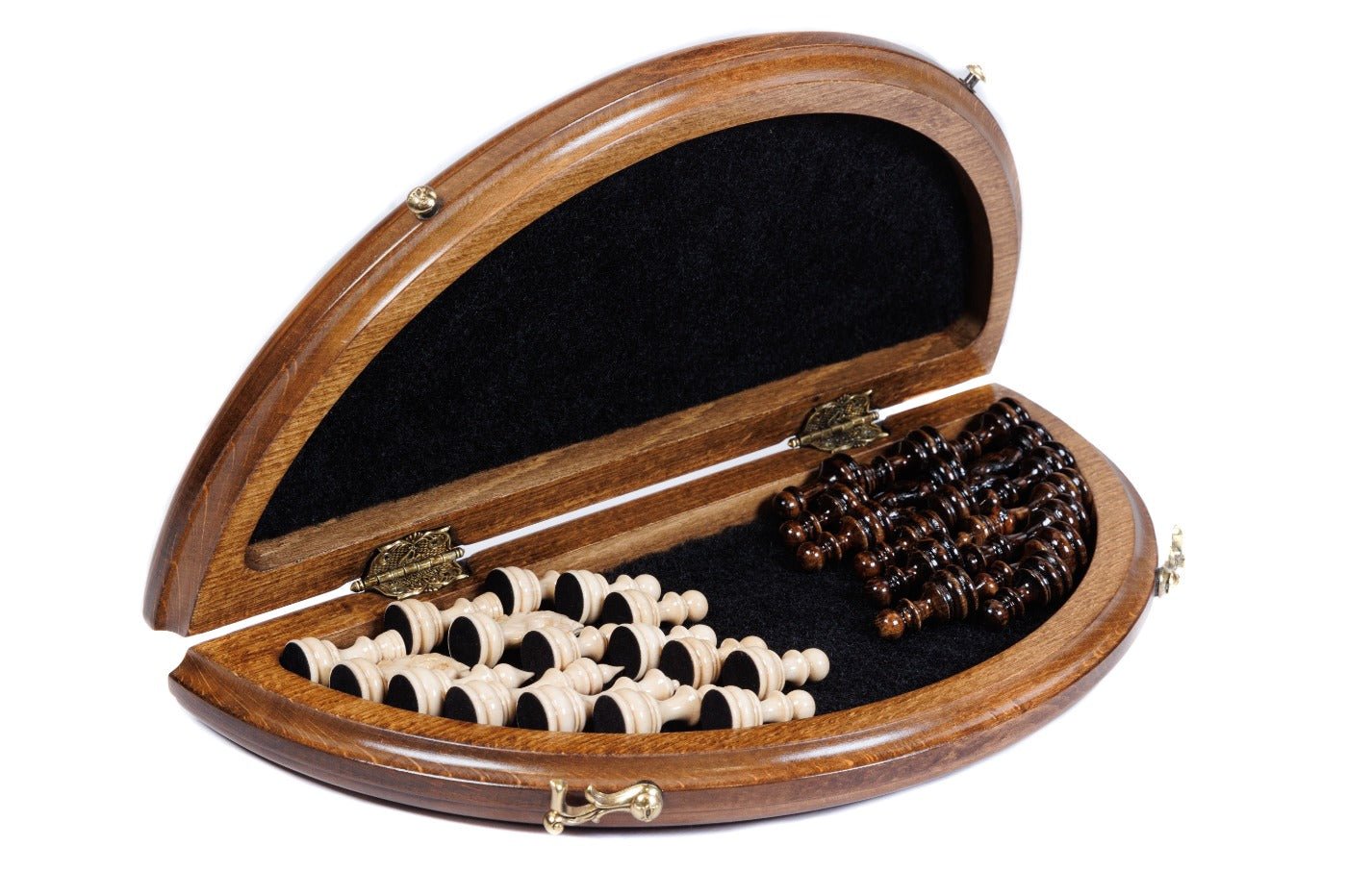Premium artisan chess set modern circular wooden craftsmanship