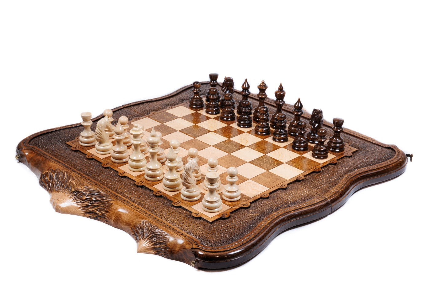 Chess Set with Mount Ararat Wooden Board - Unumperfectus