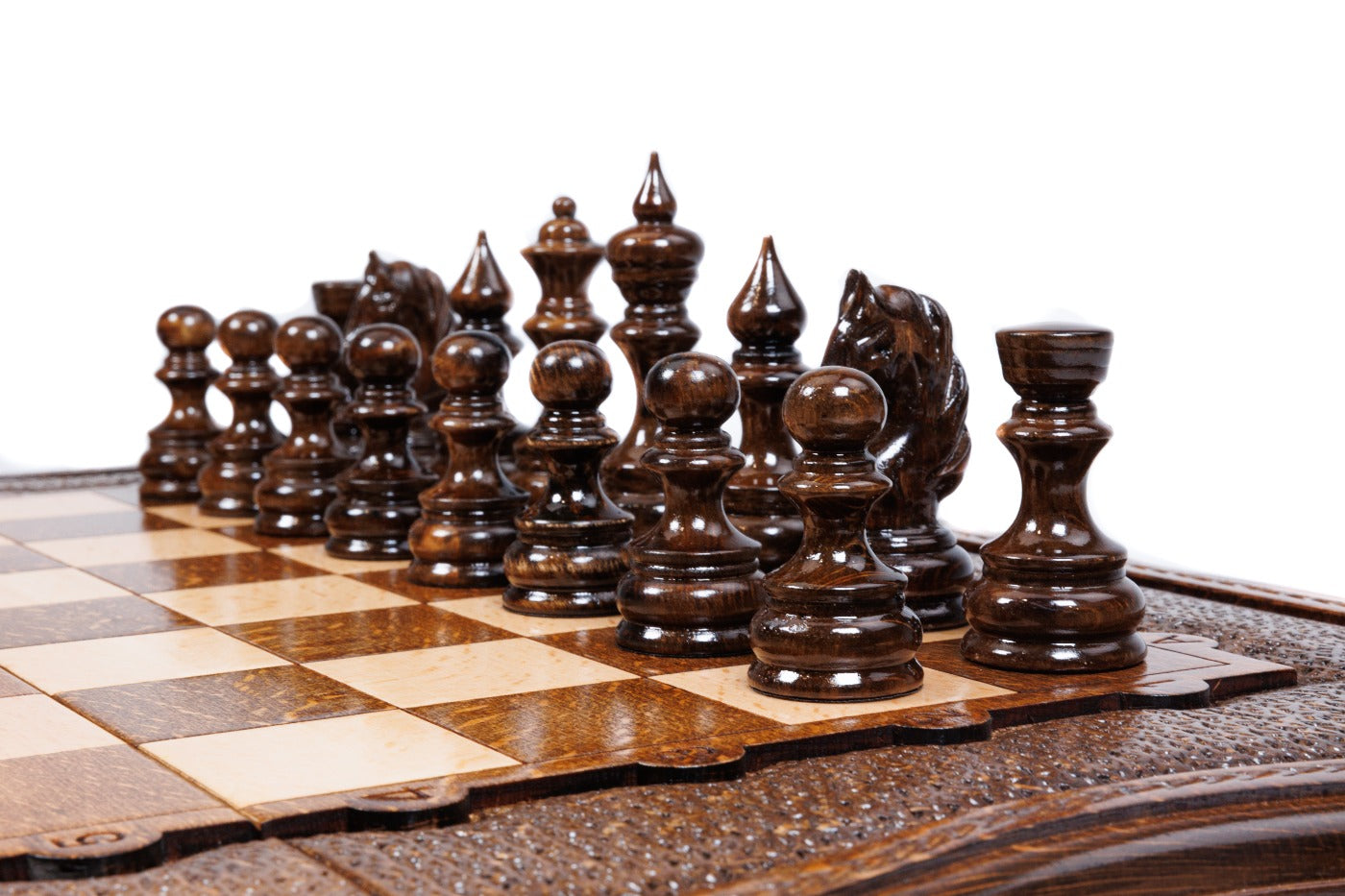 Chess Set with Mount Ararat Wooden Board - Unumperfectus