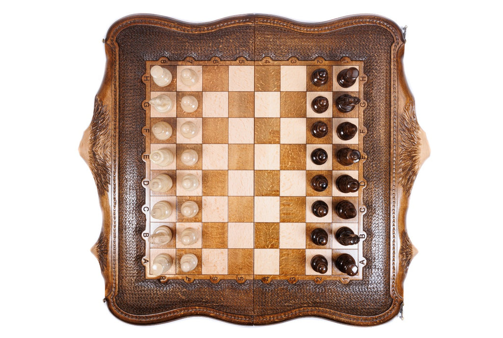 Chess Set with Mount Ararat Wooden Board - Unumperfectus