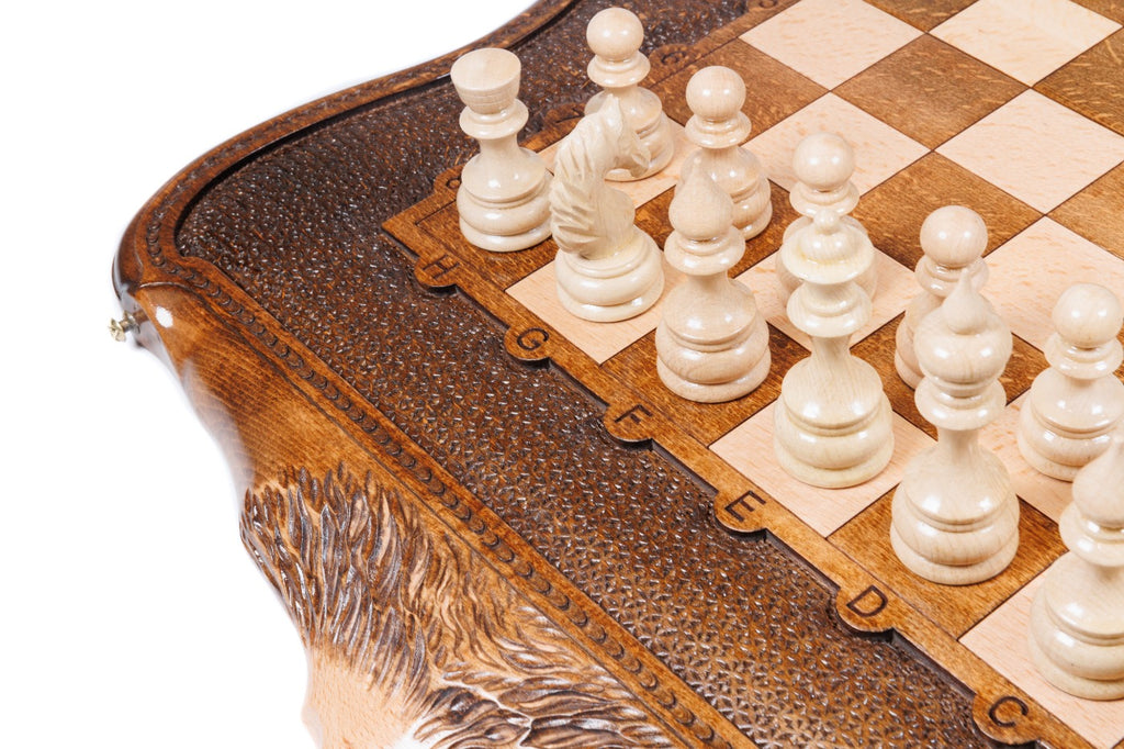 Chess Set with Mount Ararat Wooden Board - Unumperfectus