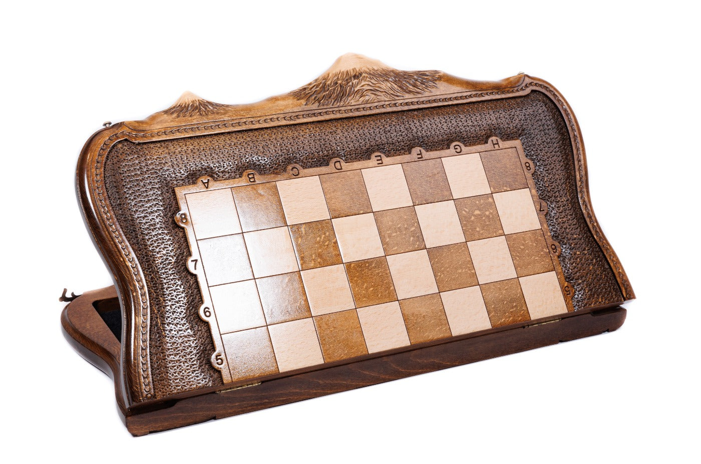 Chess Set with Mount Ararat Wooden Board - Unumperfectus
