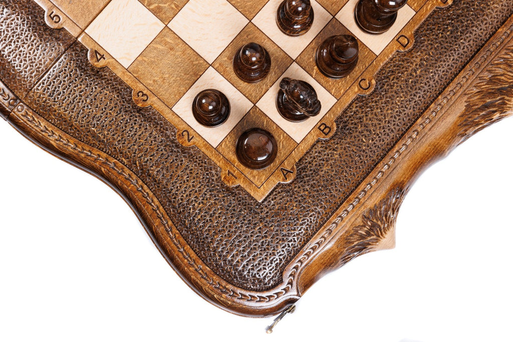 Chess Set with Mount Ararat Wooden Board - Unumperfectus