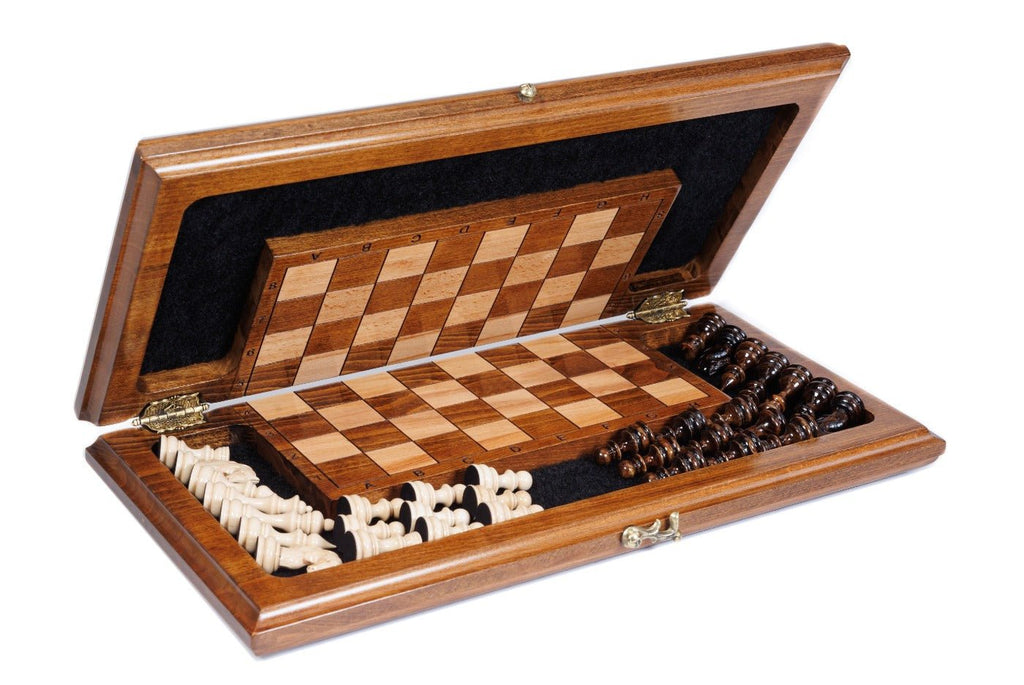 Premium artisan chess set elegant infinity inspired wooden design