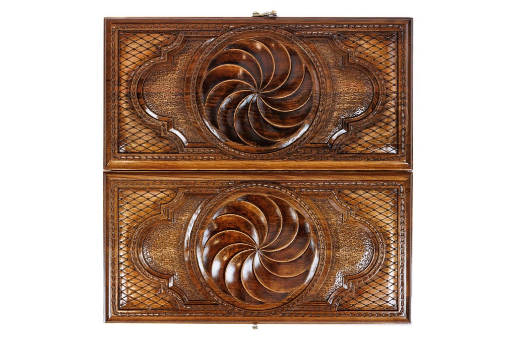 Handcrafted Armenian chess board symbolic eternity artwork style