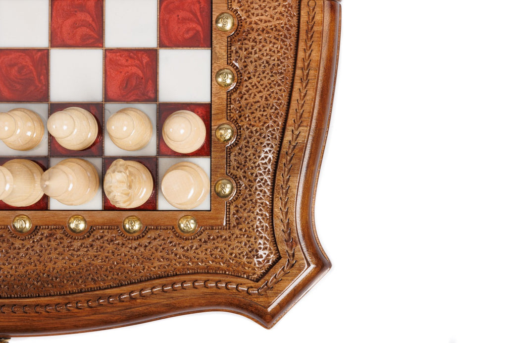 Epoxy Chess Set in Walnut Wood – Epoxy Resin Chess Made by Hrachya Ohanyan - Unumperfectus