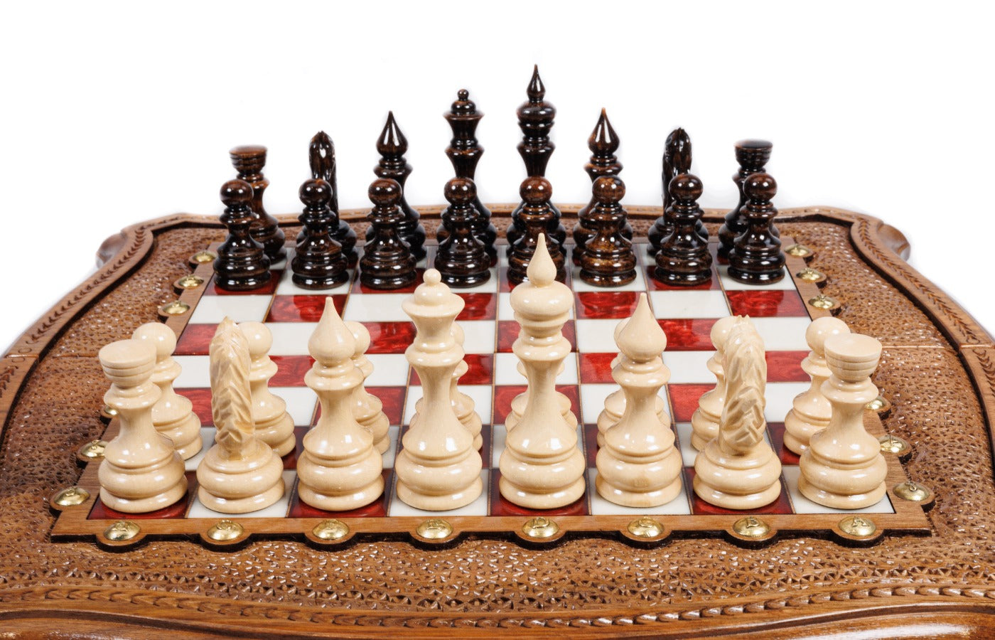 Epoxy Chess Set in Walnut Wood – Epoxy Resin Chess Made by Hrachya Ohanyan - Unumperfectus