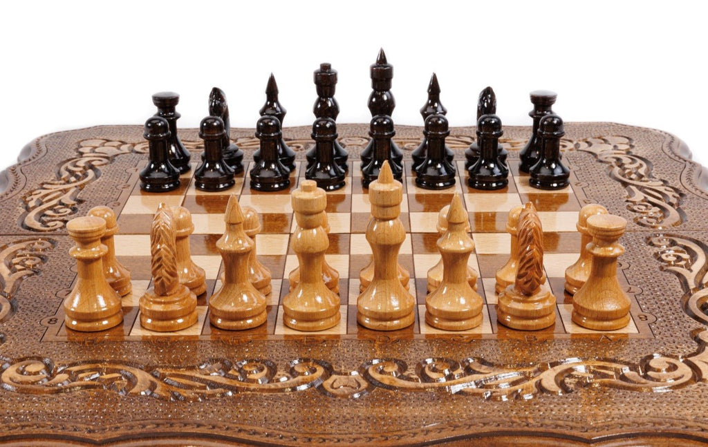 Ornamental Classic Chess Set & Backgammon Board 23.6" | 60 cm - LionLaurel