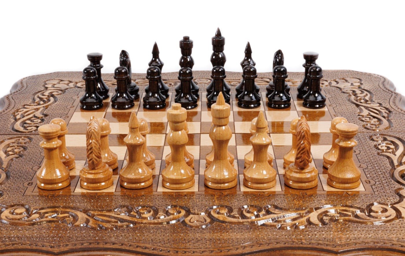 Ornamental Classic Chess Set & Backgammon Board 23.6" | 60 cm - LionLaurel