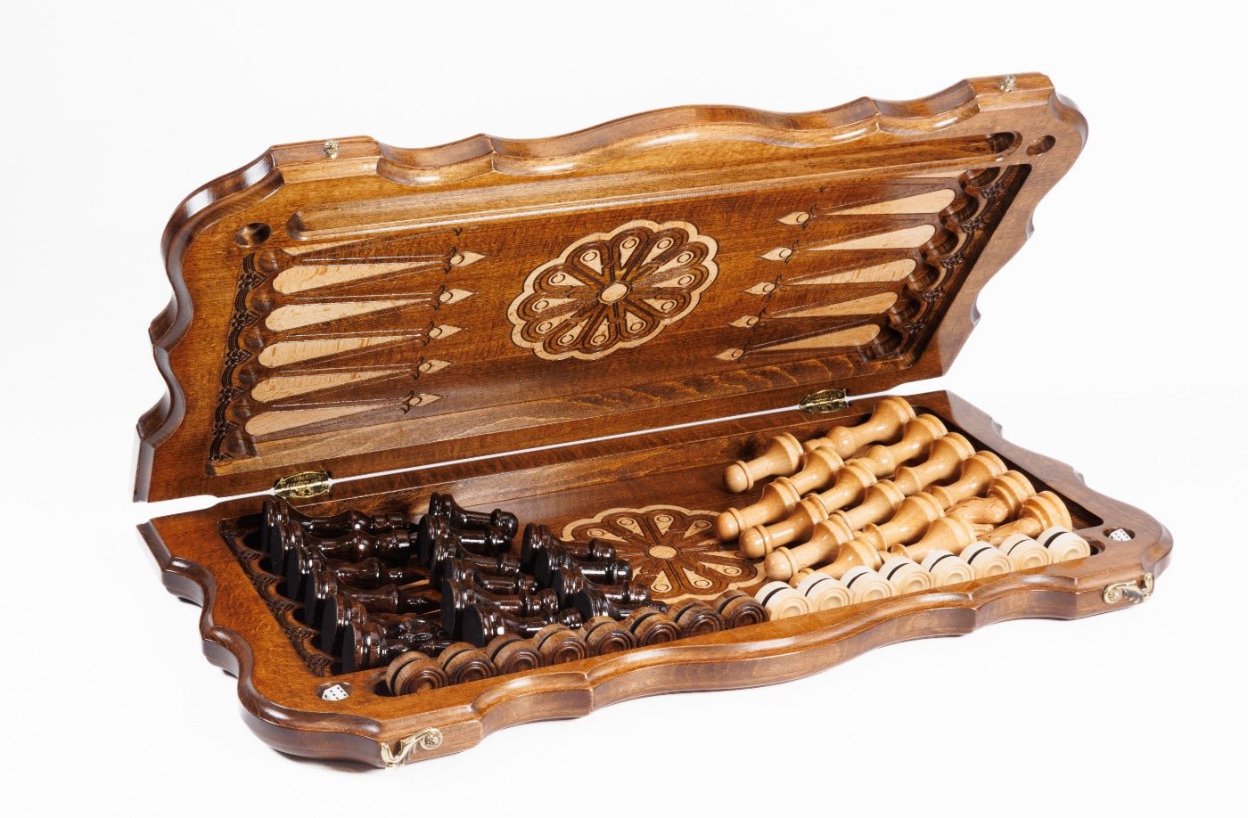 Ornamental Classic Chess Set & Backgammon Board 23.6" | 60 cm - LionLaurel