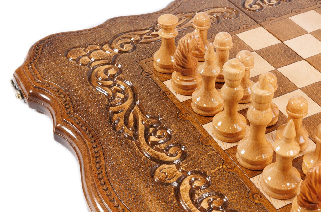Ornamental Classic Chess Set & Backgammon Board 23.6" | 60 cm - LionLaurel