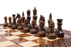 Classic Carved Ornament chess and backgammon set - close-up of the playing squares