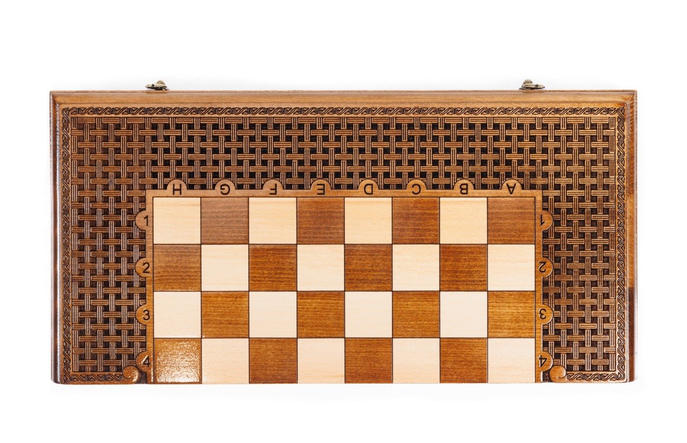 Classic Carved Chess Set & Backgammon Board With Ornament 19.7" | 50 cm - Unumperfectus