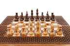 Classic Carved Ornament chess and backgammon set - angled view showing the craftsmanship