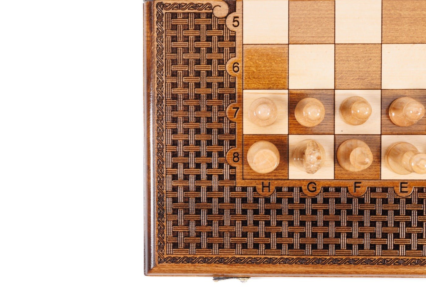 Classic Carved Chess Set & Backgammon Board With Ornament 19.7" | 50 cm - Unumperfectus
