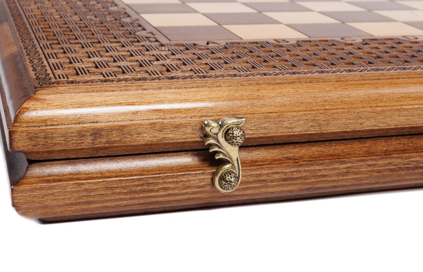 Classic Carved Chess Set & Backgammon Board With Ornament 19.7" | 50 cm - Unumperfectus