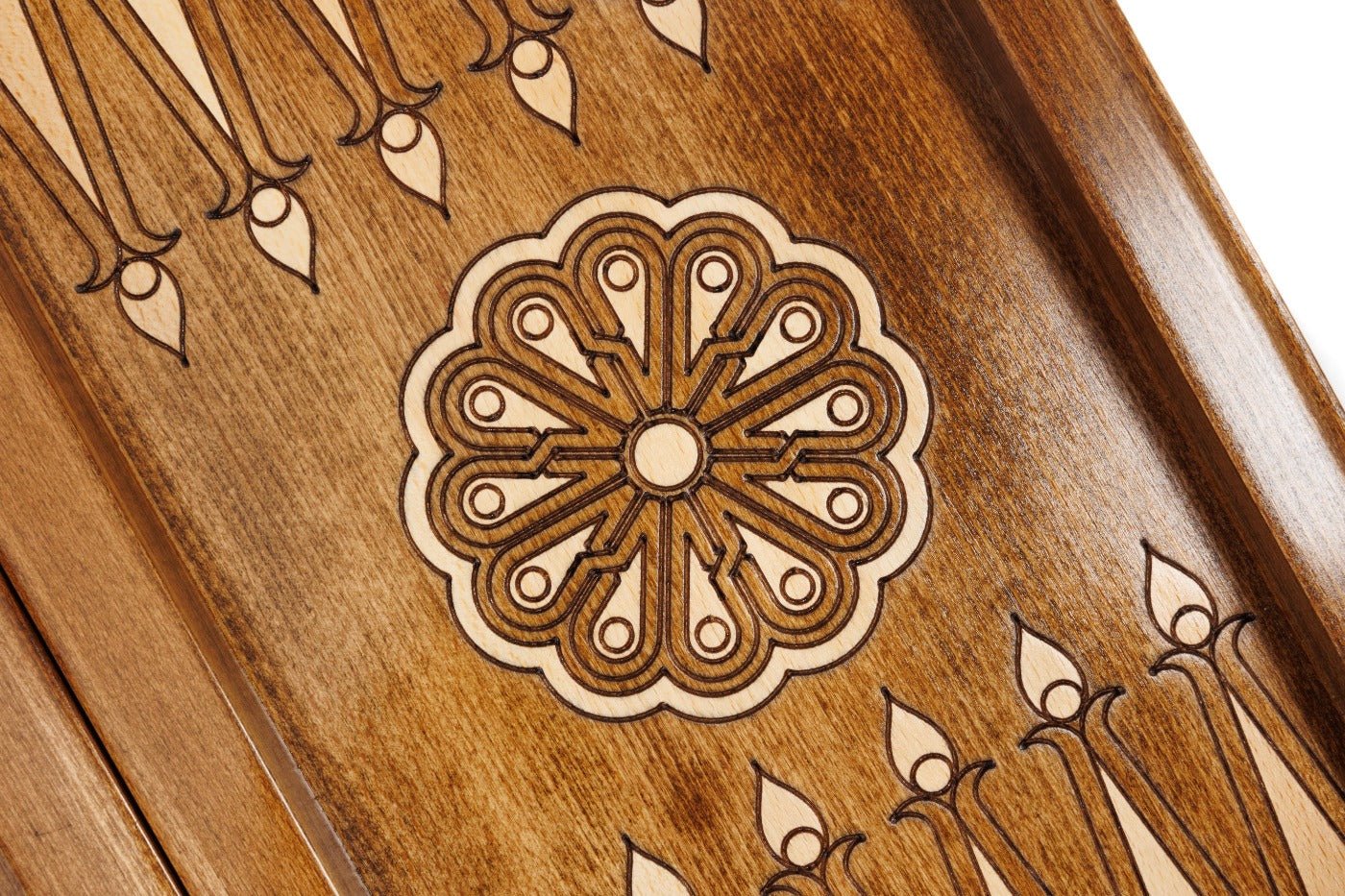 Classic Carved Chess Set & Backgammon Board With Ornament 19.7" | 50 cm - Unumperfectus
