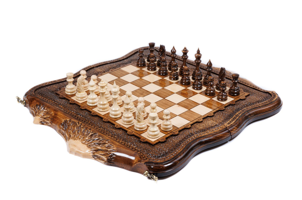 Mount Ararat Outline Chess Set – Wooden Chess Board