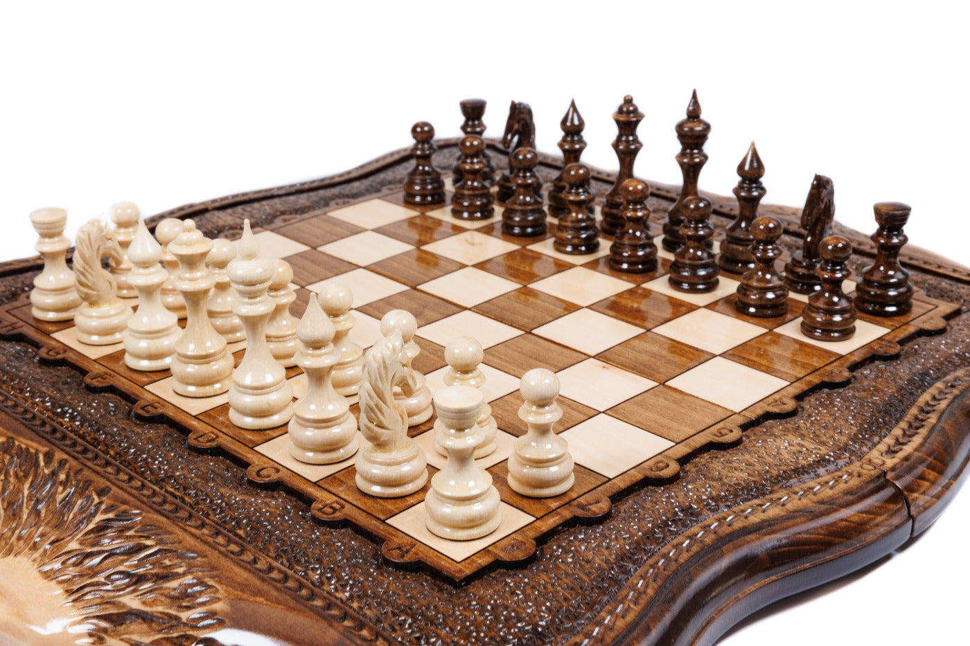 Mount Ararat Outline Chess Set – Wooden Chess Board