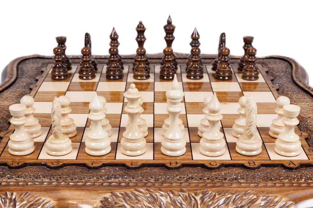 Mount Ararat Outline Chess Set – Wooden Chess Board