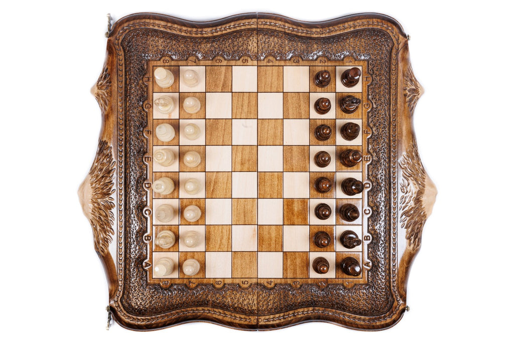 Mount Ararat Outline Chess Set – Wooden Chess Board