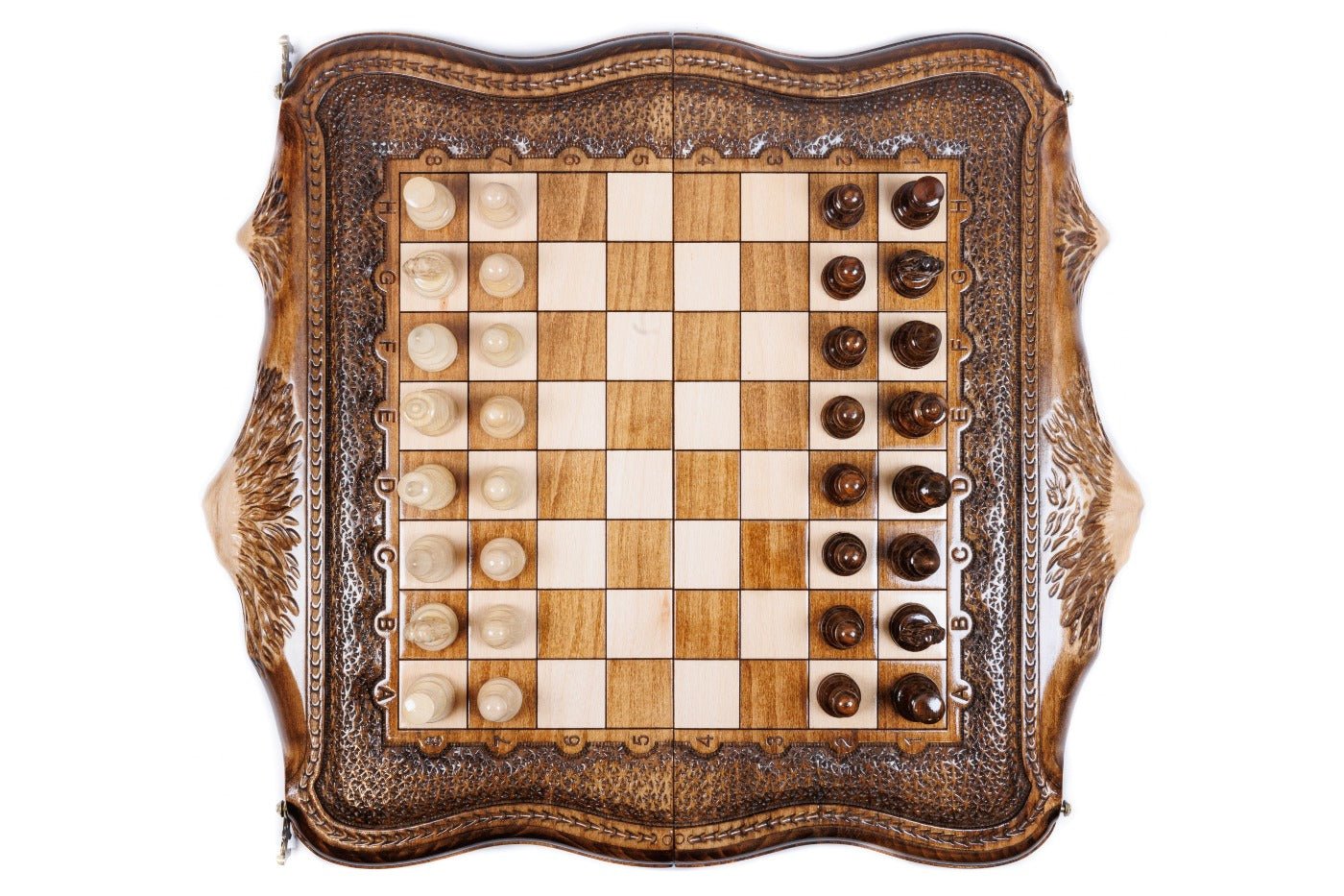 Mount Ararat Outline Chess Set – Wooden Chess Board - Unumperfectus