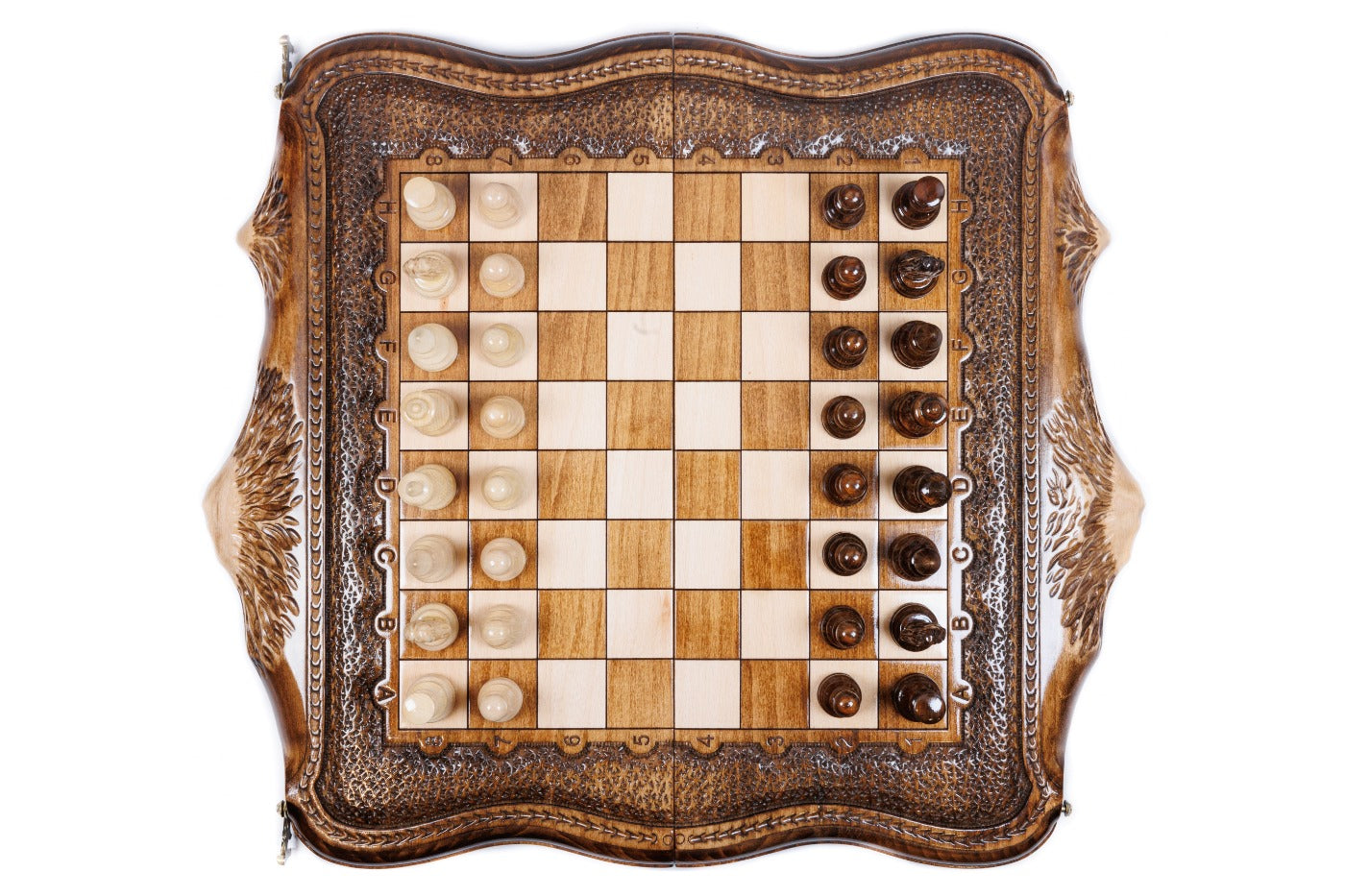 Mount Ararat Outline Chess Set – Wooden Chess Board