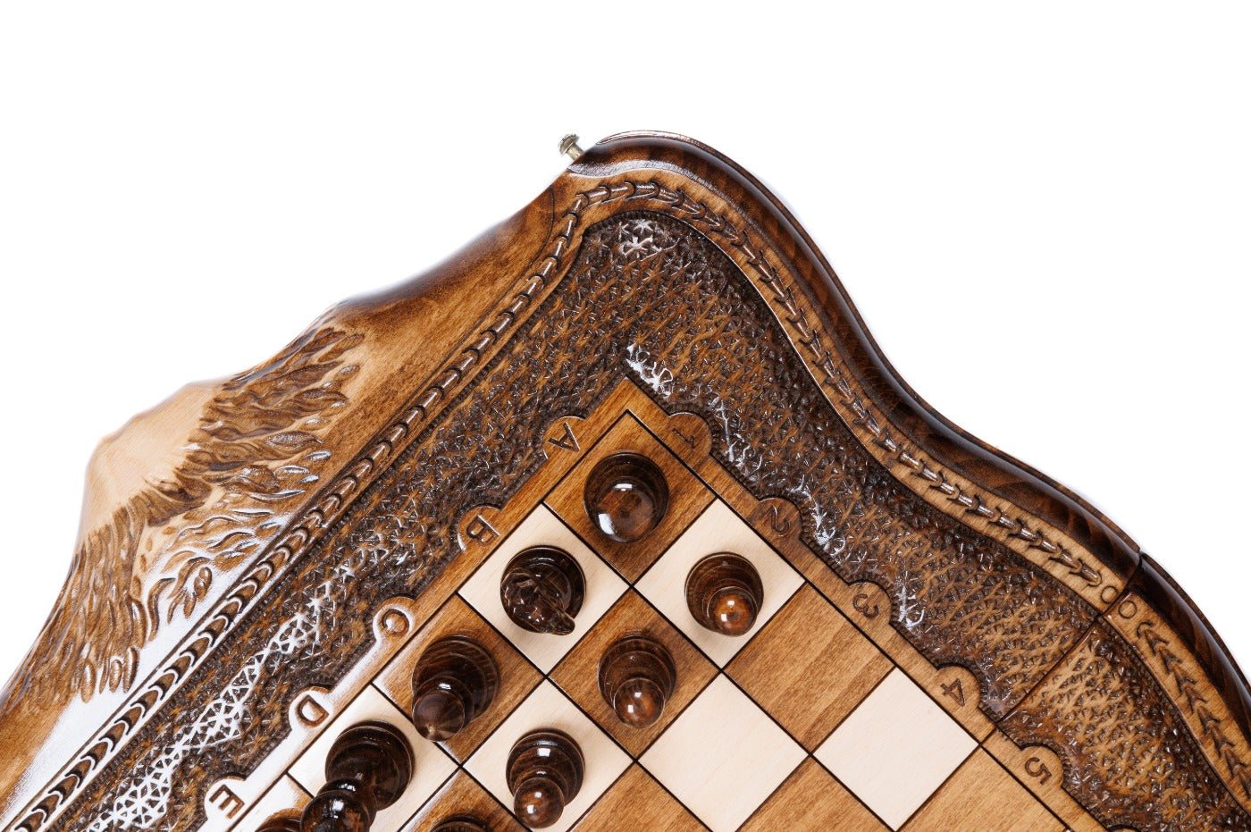 Mount Ararat Outline Chess Set – Wooden Chess Board - Unumperfectus