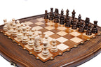 Handcrafted Armenian chess board elegant contour geometric style