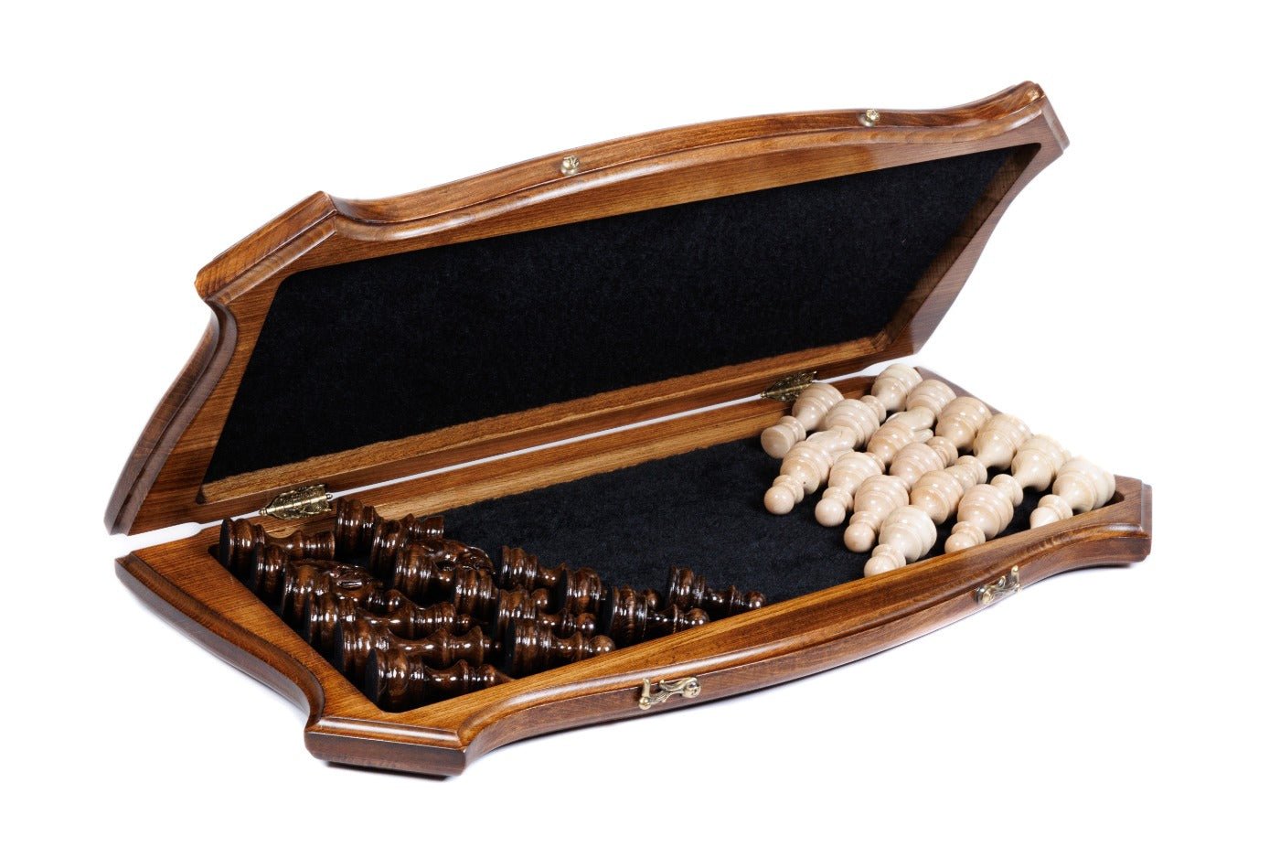 Premium artisan chess set refined outline wooden craftsmanship