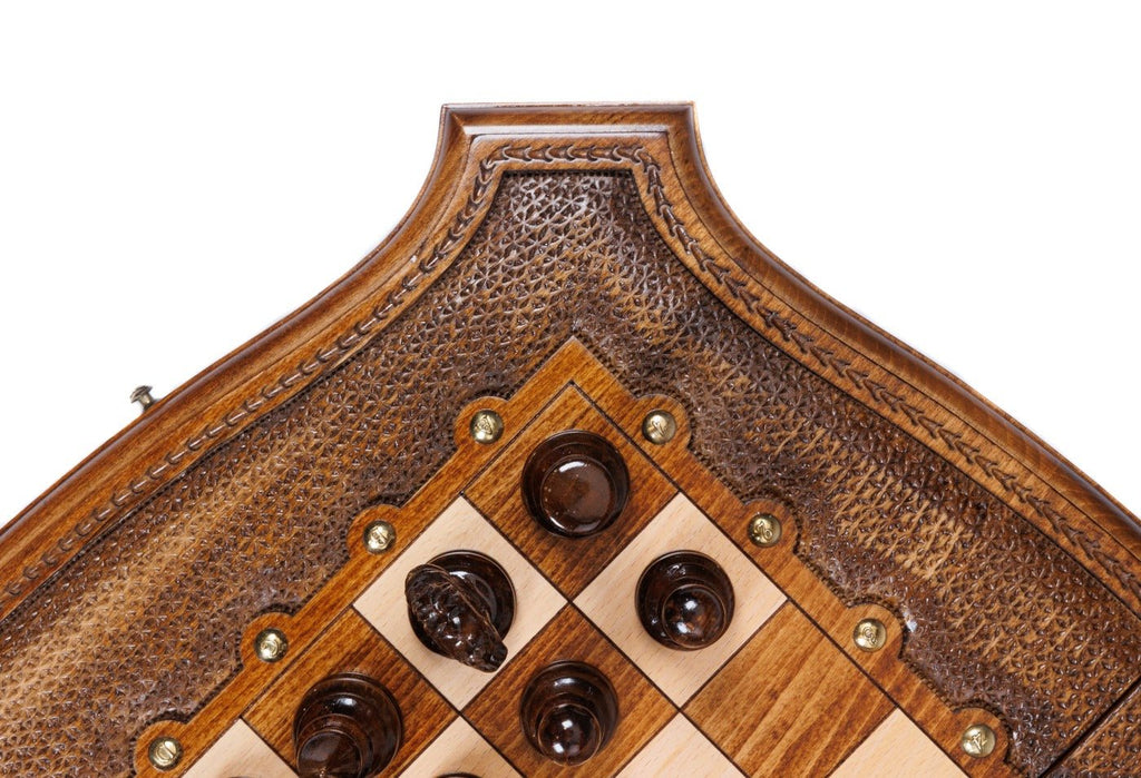 Wooden Chess Set With Contour Outline 60 cm | 24.7" - Unumperfectus