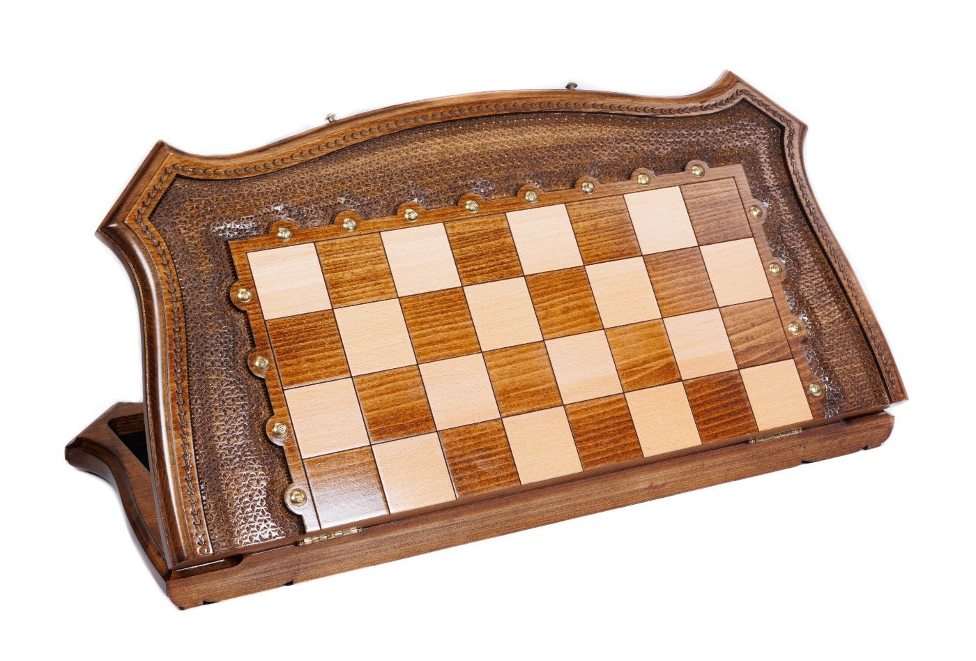 Wooden Chess Set With Contour Outline 60 cm | 24.7" - Unumperfectus