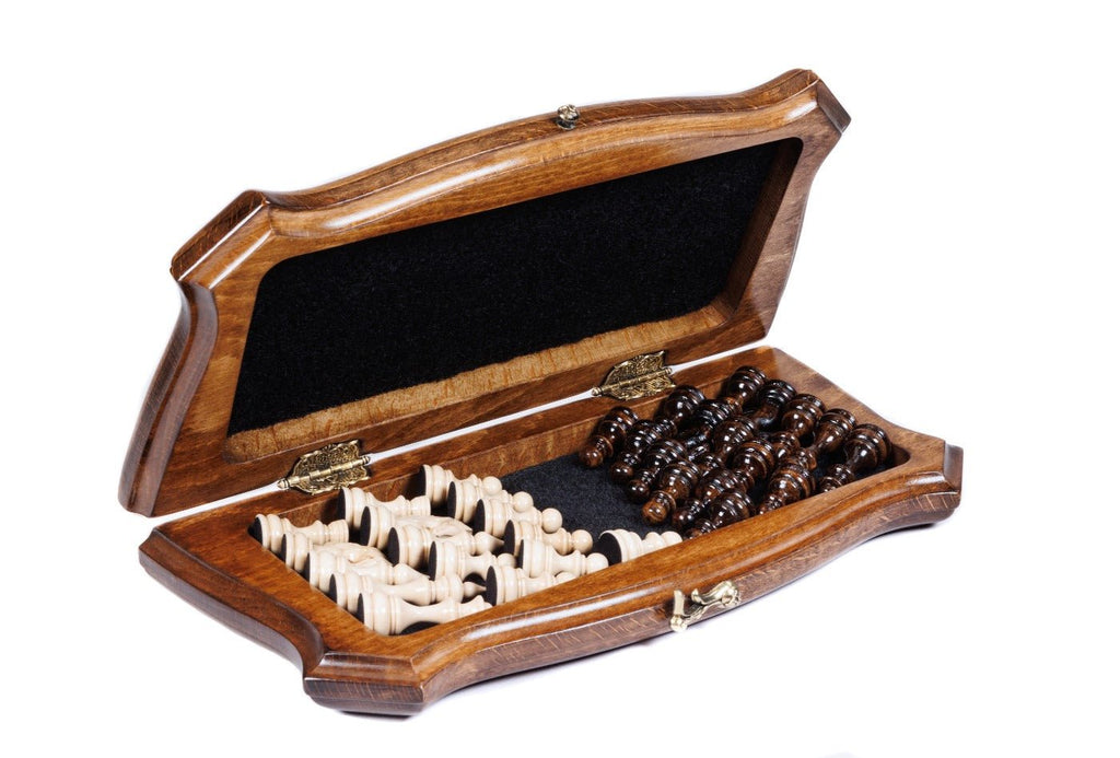 Premium artisan chess set refined outline wooden craftsmanship