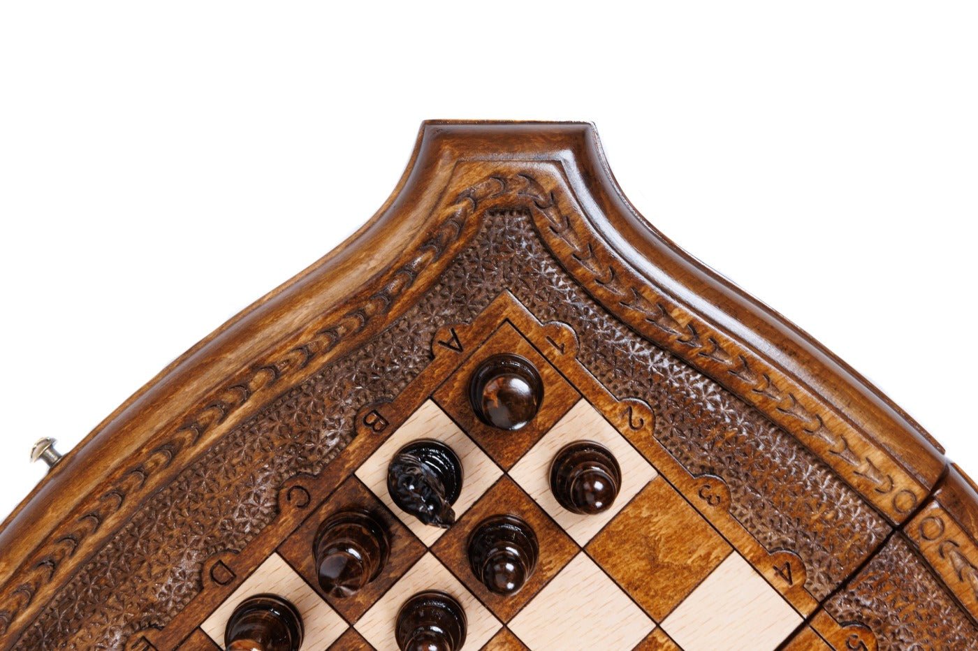 Wooden Chess Set With Contour Outline 30 cm | 11.8" - Unumperfectus