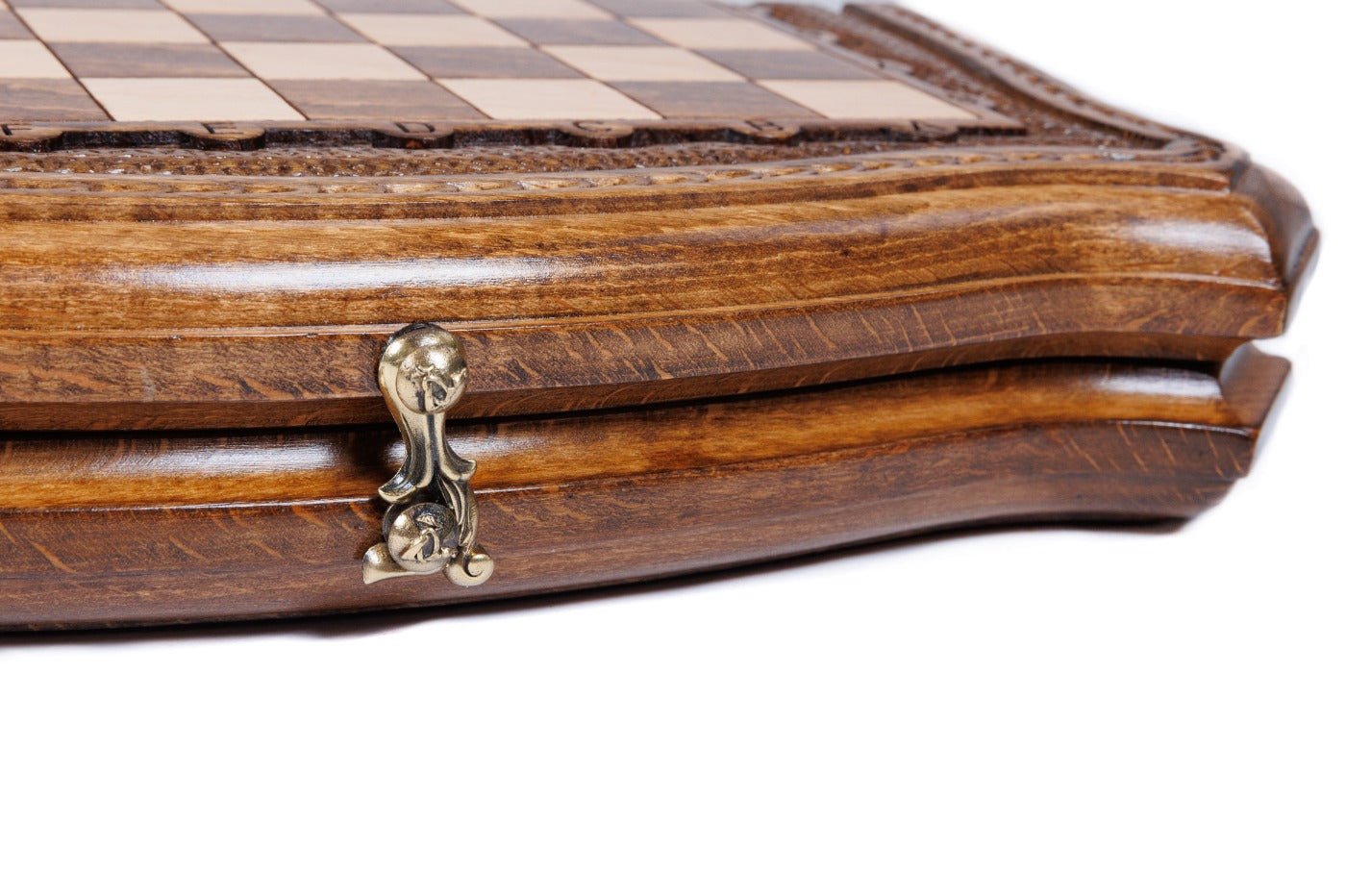 Wooden Chess Set With Contour Outline 30 cm | 11.8" - Unumperfectus