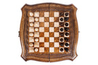 Contour Outline chess set - chess pieces set up for play