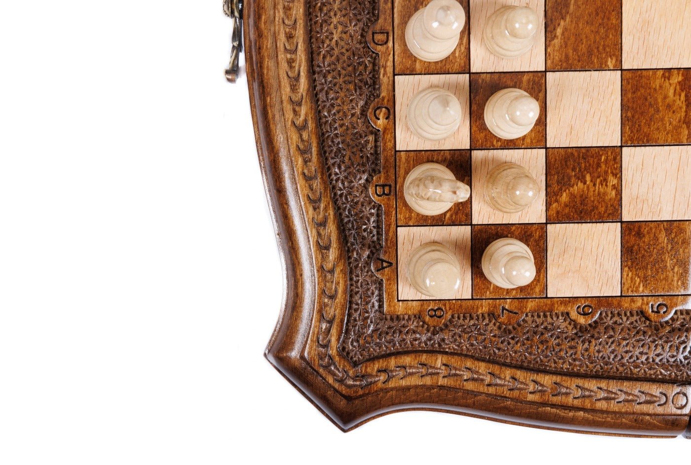 Wooden Chess Set With Contour Outline 30 cm | 11.8" - Unumperfectus