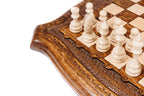 Contour Outline chess set - close-up of the playing squares
