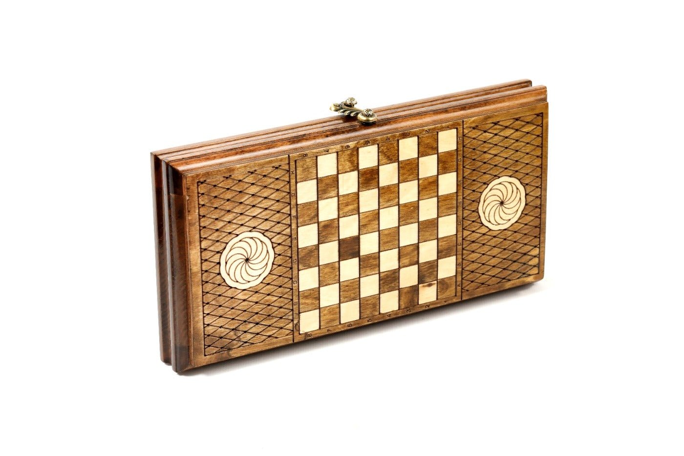 Wooden Backgammon Board Ornamental Motif 11.8" | 30 cm - Unumperfectus