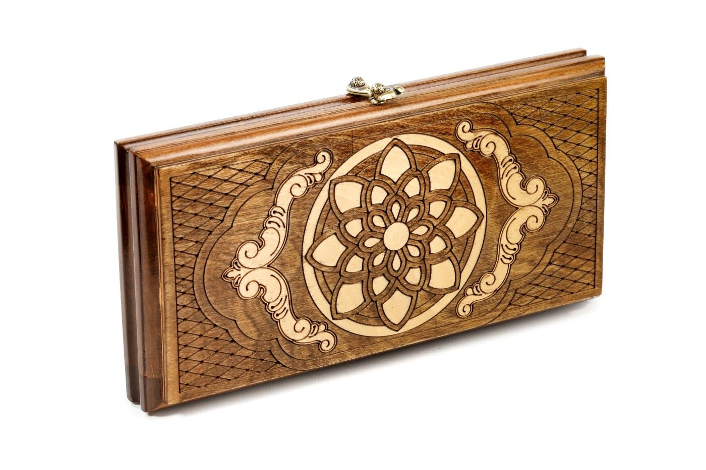 Wooden Backgammon Board Ornamental Motif 11.8" | 30 cm - Unumperfectus
